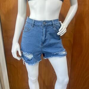 Shein curve women's Distressed High rise Blue Jeans size 0XL